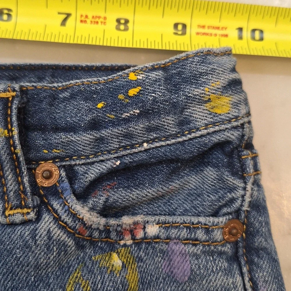 Polo Ralph Lauren Sullivan Slim Shorts Sz 3T Blue Paint Splatter Denim Cutoff